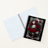 Carnet Bouquet de roses rouges et blanches Goth (Intérieur)