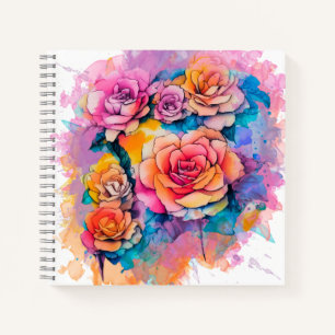 Carnet Bouquet de taches de peinture aquarelle moderne