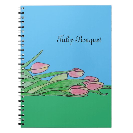 Carnet Bouquet de tulipes allongé (Devant)