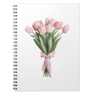 Carnet Bouquet de tulipes roses