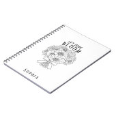 Carnet Bouquet de Zinnia personnalisé 'Laissez l'Espoir S (Côté gauche)