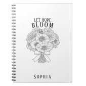 Carnet Bouquet de Zinnia personnalisé 'Laissez l'Espoir S (Devant)