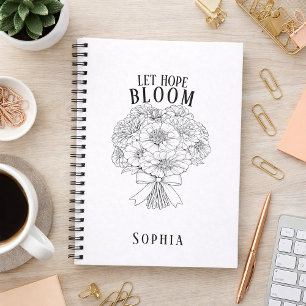 Carnet Bouquet de Zinnia personnalisé 'Laissez l'Espoir S
