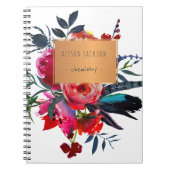 Carnet Bouquet en cuivre de la marine rouge école branché (Devant)