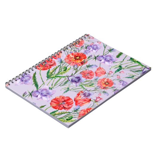 Carnet Bouquet fleur de cloche bleue, fleur de cloche ros (Côté gauche)