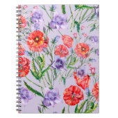 Carnet Bouquet fleur de cloche bleue, fleur de cloche ros (Devant)