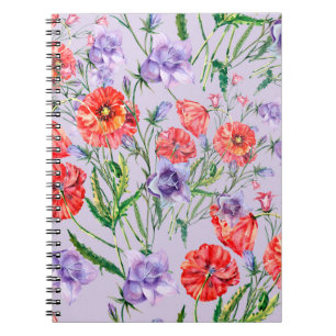 Carnet Bouquet fleur de cloche bleue, fleur de cloche ros