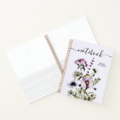 Carnet Bouquet Fleur sauvage pourpre Aquarelle Florale (Intérieur)