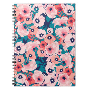 Carnet Bouquet floral aquarelle : pivoines Vintages.