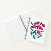 Carnet Bouquet floral mignon - magenta et turquoise (Intérieur)