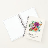 Carnet Bouquet floral rose, orange et blanc (Intérieur)