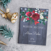 Carnet Bouquet floral rouge d'hiver recettes rustiques de
