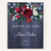 Carnet Bouquet floral rouge d'hiver recettes rustiques de (Devant)