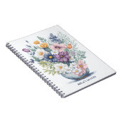 Carnet Bouquet floral sur mesure Pastel Fleur sauvage aqu (Côté Droit)