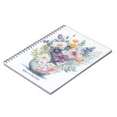 Carnet Bouquet floral sur mesure Pastel Fleur sauvage aqu (Côté gauche)