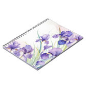 Carnet Bouquet Iris violet sur blanc (Côté gauche)