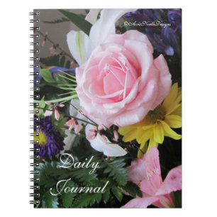 Carnet Bouquet quotidien de roses roses