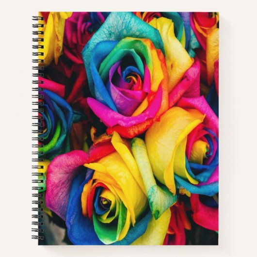 Carnet Bouquet Rose arc-en-ciel (Devant)
