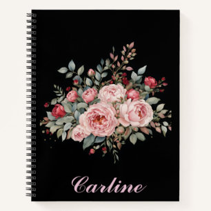 Carnet Bouquet rose et rose rouge