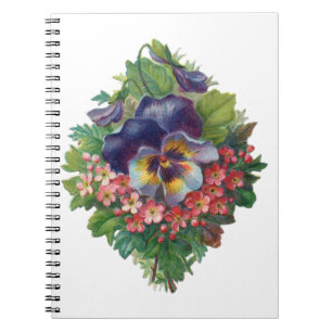 Carnet Bouquet victorien de purple pansy pour la fête des