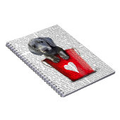 Carnet Bouquets d'amour Chiot de Dachshund (Côté Droit)