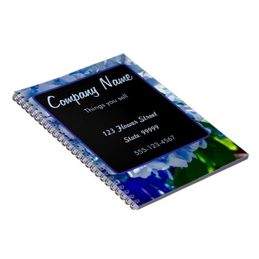 Carnet Bouquets d'hydrangées bleu violet (Côté Droit)