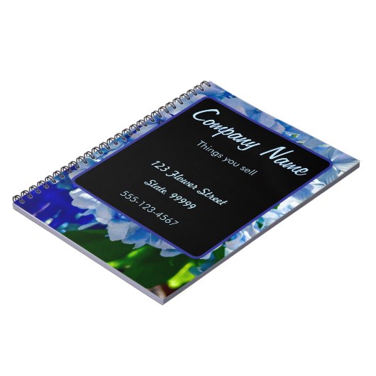 Carnet Bouquets d'hydrangées bleu violet (Côté gauche)