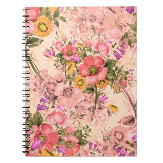 Carnet Bouquets motif rococo sans couture. Belle bouque (Devant)