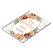 Carnet Bourgogne d'automne et fleurs orange (Côté gauche)