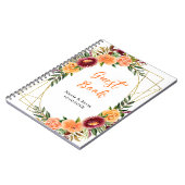 Carnet Bourgogne d'automne et fleurs orange (Côté gauche)