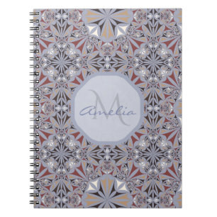 Carnet Bourgogne et gris Elégant Motif Personnalisé