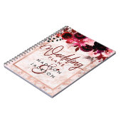 Carnet Bourgogne Floral & Rose Gold Marble Wedding planne (Côté gauche)