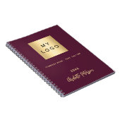 Carnet Bourgogne nom de logo d'entreprise écriture élégan (Côté Droit)