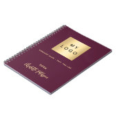 Carnet Bourgogne nom de logo d'entreprise écriture élégan (Côté gauche)