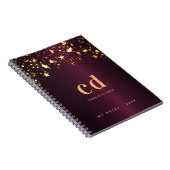 Carnet Bourgogne or étoiles monogramme initiales luxe (Côté Droit)