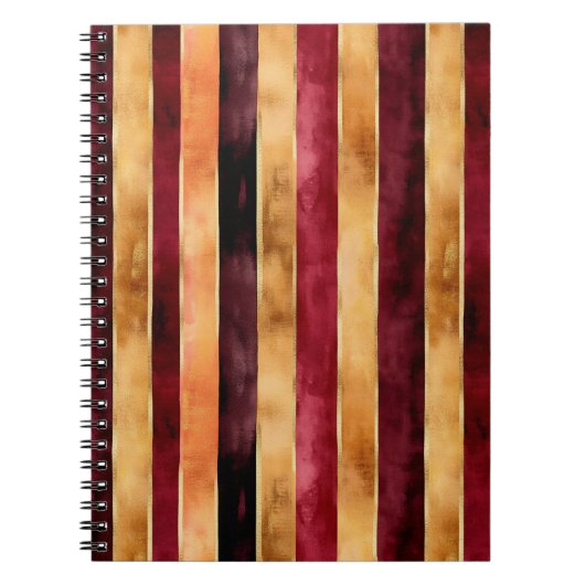 Carnet Bourgogne Or Péché Rayures (Devant)