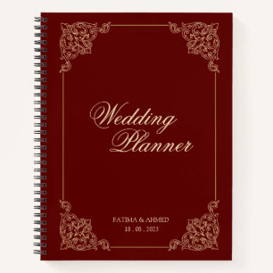Carnet Bourgogne rouge musulman Wedding planner musulman