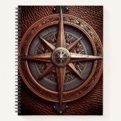 Carnet Boussole embossée sur aspect cuir (Devant)