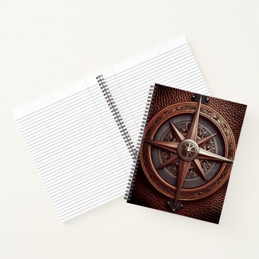 Carnet Boussole embossée sur aspect cuir (Intérieur)