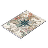 Carnet Boussole sur une carte ancienne (Côté gauche)