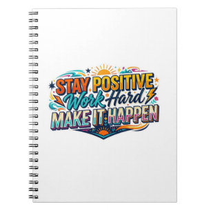 Carnet Bouteille d'eau avec citation Restez Positif Trava