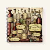 Carnet Bouteilles de potion Witchy Dark Academia, personn (Devant)