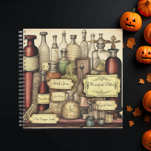 Carnet Bouteilles de potion Witchy Dark Academia, personn