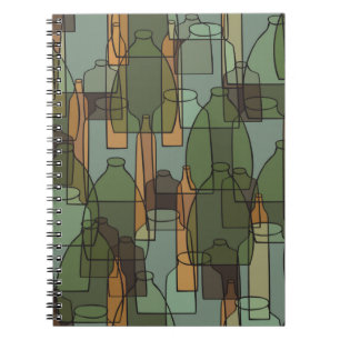 Carnet Bouteilles, jarres et verres vintages motif