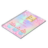 Carnet Boutique de pâtisserie gâteaux brillants nom (Côté gauche)