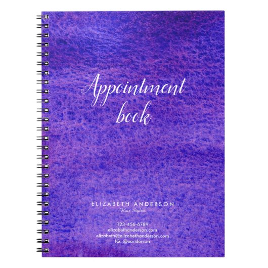 Carnet Boutique de rendez-vous salon de coiffure d'aquare (Devant)