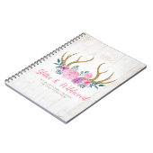 Carnet Boutique florale rustique d'andouillers en bois et (Côté gauche)