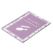 Carnet Boutique moderne violet fleurie cheveux et beauté (Côté gauche)