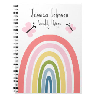 Carnet Bouton arc-en-ciel Pastel