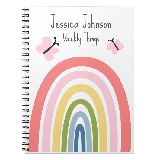 Carnet Bouton arc-en-ciel Pastel (Devant)